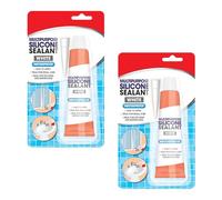 2x Karrma Waterproof Silicone Sealant White 70g - Kitchen Bathroom Mould Resistant, Anti-Fungal Easy Apply Flexible Waterproof