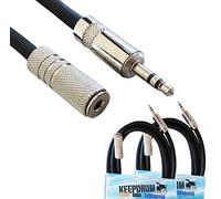 2x Keepdrum 099XJ 1 m Extension Cable Stereo Mini Jack 3.5 mm M/F Extension