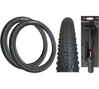 2x Kenda APTOR 26 x 2.10 BLACK Chunky Mountain Bike TYRES + MINI PUMP
