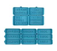 2X Keychain Resin Mold Silicone Molds Epoxy for Kids Teen for Decoration Gifts Backpack Penda Swear Words Resin