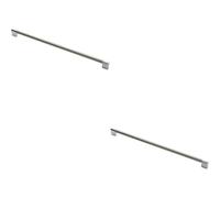 2x Keyhole Bar Pull Handle 460 x 14mm 448mm Fixing Centres Satin Nickel & Chrome