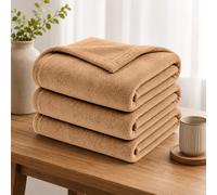 (2X King/ Large, Camel) Budget Friendly Luxury 310GSM Faux Fur Fleece Blankets - Ultra Soft Warm Plush Throws for All Season Use | Pack of 2