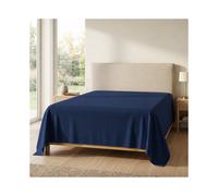 (2X - King, Navy Blue) 100% Egyptian Cotton Flat Sheet - Soft Hotel Quality Cotton Sheet UK