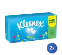 2x Kleenex White Facial Tissues 128 Count Box 2-Ply Family