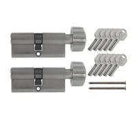 2x Knob Cylinder Keyed Alike KD 70 mm 35/35 (with Emergency and Danger Function) Includes 10x Keys