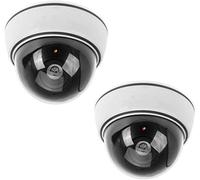 2x Konig Dummy CCTV Dome Secuity Camera with IR Infrared LEDs Light Up In Dark