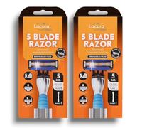 2x Lācurā Men - Aldi | 5 Blade Razor Advanced Shaving System | 1 Blade + 1 Handle In Each Pack | Twin Pack