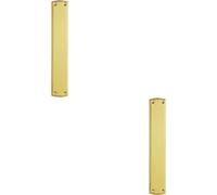 2X Large Ornate Door Finger Plate With Stepped Border 382 X 65mm Polished Brass