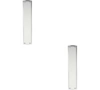2x Large Ornate Door Finger Plate with Stepped Border 382 x 65mm Polished Chrome