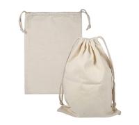 2X Laundry bag, household pure cotton drawstring storage bag, sturdy and durable, suitable for travel, home, camping, and moving, 22x28 cm