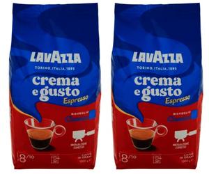 2X Lavazza Crema E Gusto Italian Coffee Beans 1kg