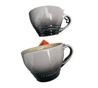 2x LE CREUSET Stoneware Grand Mug 400ml Flint Grey Ombré Cappuccino Cup New