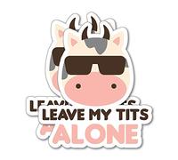 2X Leave My Tits Alone Sticker Decal Vegan Plant Vegetarian Food Laptop Planet
