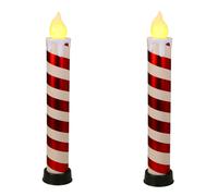 2X LED Candy Candle 83Cm Candy Cane Christmas Candle Indoor Outdoor Light Candle