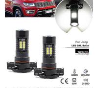 2x LED Daytime Running Lights for Jeep Compass 2017-2021 Canbus PSX24W PSX24 2504 DRLs Bulbs