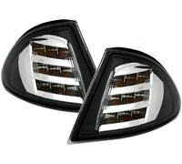 2X LED Front Indicator Black Chrome For BMW 3 Series E46 Sedan Touring 98-09/01