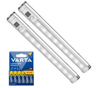 2x LED Light Under Shelf Cabinet PIR Motion Sensor +6AA Battery