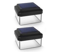 2x LED Solar Lamp for Pole 80x80mm Neutral White GreenBlue Lighting Outdoor
