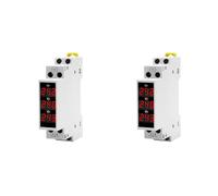 2X - LED Three Phase Voltmeter Mini Digital Display Modular Voltage Meter 80-500VAC Din Rail V1 V2 V3