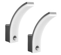 2x LED Wall Lamp PIR Motion Detector Grey 20W IP65 2000lm Neutral White