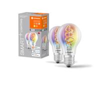 2x Ledvance LED Smart+ Spiral Filament A60 Bulbs 4.5W=30W E27 Clear RGBW WiFi