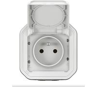 2x Legrand Plexo Waterproof Earth Socket 16A 250V White Surface Mount Pack of 2