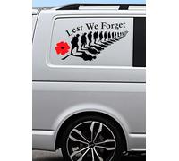 2X Lest We Forget Poppy Car/Van Camper Compatible for VW Transporter Decal Vinyl vw47