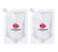 2X Lip Gloss,50ml Lip Gloss Base Lip Balm Material Gel,Glaze Base For Making Your Own Lip Plumper,Organic Lipctisk Lip Glow Lip,Clear Lip Gloss Base,Moisturizing Lip Tint Base Supplies,Lip Primer For