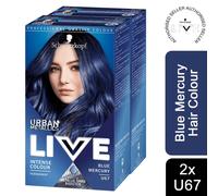 2x LIVE Blue Mercury Permanent Hair Dye, Urban Metallics U67