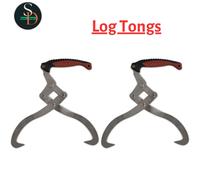 'vidaXL 2 pcs Log Tongs with TPR Handle - 65 Manganese Steel Construction - Maximum Capacity of 50 kg Each - Suitable for Indoor and Outdoor Use