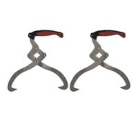 2x Log Tongs with TPR Handle Forestry Grabber Skidding Lifting Timber vidaXL