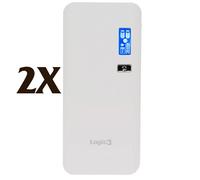 2X Logic3 LG299 Portable Dual USB Power Bank Charger 14,000 mAh Dual USB