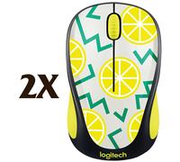2X Logitech Play Collection M325C Wireless Optical Mouse - Lemon