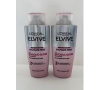 2x L'Oréal Paris Elvive Glycolic Gloss Sulphate Free Shampoo for Dull Hair 200ml