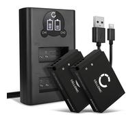 CELLONIC 2x Battery for Camera Compatible with Canon EOS M50, PowerShot SX70 HS, EOS 100D, LP-E12 - (820mAh, 7.4V) + Dual Charger