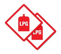 2X LPG LP GAS WARNING Danger Sticker Decal Safety Sign Car Vinyl