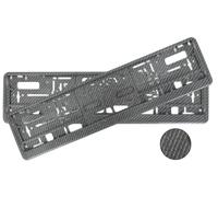 2x - Lumarro Carbon Fibre Effect Number Plate Holders & Surround Frames - Front & Rear Set | Universal Fit UK/EU 520×110mm Car Number Plate/Registration Plate Holder & License Plate Frame UK