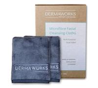 2x LUXURY MICROFIBRE FACE CLOTHS for Men & Women - Exfoliating & Cleansing Face Flannels - Makeup Remover Cloth - Grey Flannels Facial Towels - Shower Cloth/Washcloths for Body by DERMAWORKS