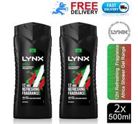 2x Lynx 12Hr Refreshing Africa Squeezed Mandarin & Sandalwood BodyWash XXL 500ml