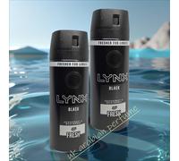 2x LYNX BLACK 48 Hrs Fresh 150ml DEODORANT Fresher For Longer