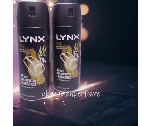2x LYNX GOLD Oud Wood Fresh Vanilla Scent 48 Hrs H Definition Fragrance 150ml