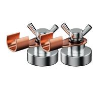 2X Magnet Heads Welding Clamp -Welding Magnetic Fixing Tool, 500A Copper Electrode, Weldings Accessories | 1.3 Inch, Powerful Magnetism Ground Support Tool for Workshop Garage Use, 2*PCs