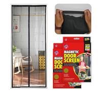 2X Magnetic Door Screen | 210cm x 100cm| Fine Mesh Fly Curtain, Black Magnetic Door Curtains, Mosquito and Fly Protector Screen Curtain for Door with Hook and Loop