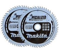 2X Makita B-57320 165mm X 20mm 56 Teeth Efficut Cordless Plunge Saw Blade Dsp600