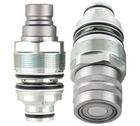2X Male Female Flat Face Coupler Compatible with T250 T300 T320 Hydraulic Quick Connect Couplers Fits 6679837 6680018