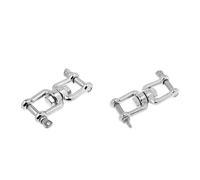 2x Marine Stainless Steel Anchor Chain Connectors Swivel Jaw Double Shackle M6