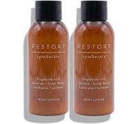 2x Mārks & Spēncēr | RESTORE Apothecary Travel Size Body Lotion - Geranium Cedar Wood Eucalyptus Lavender | 60mL Each (2, Twin Pack)