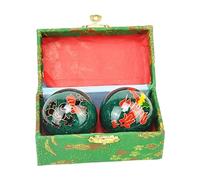 2X Massage Balls with Storage Box Baoding Balls for Middle Aged People Dragon Phoenix Green