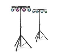 2X Max PartyBar1 DJ Light Bar with Jelly Moon & Par Lights - Disco Party Lighting with Auto & Sound Activation, Adjustable Tripod Stands, DMX Compatible for DJs and Home Discos | Disco Light bar