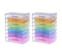 2X Medicine Weekly Storage Pill 7 Day Tablet Sorter Box Container Case Organizer